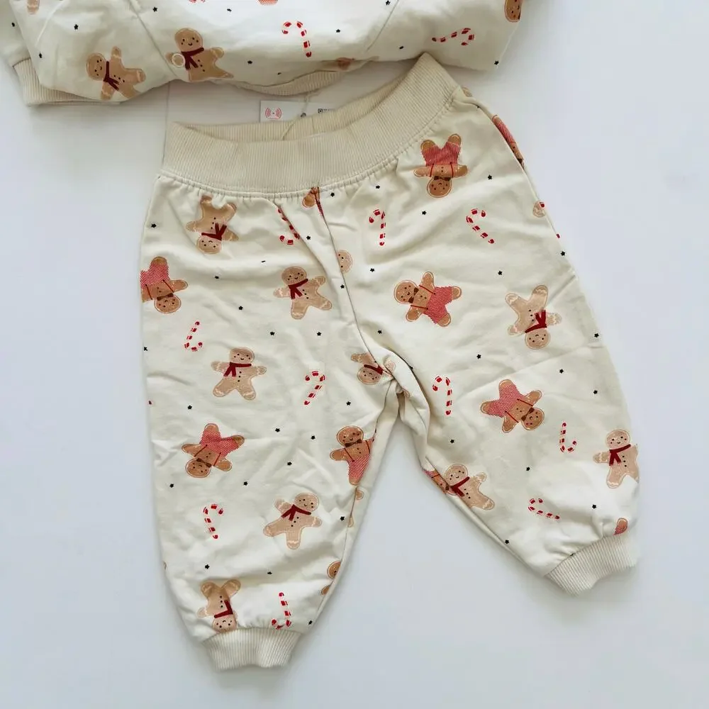 Zara Baby Gingerbread Print Sweatshirt & Joggers Set 3-6m NWT